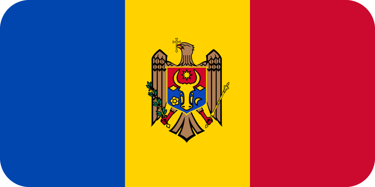 Moldova flag with rounded corners