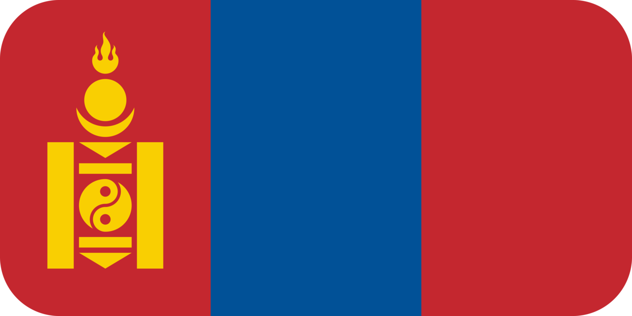 Mongolia flag with rounded corners