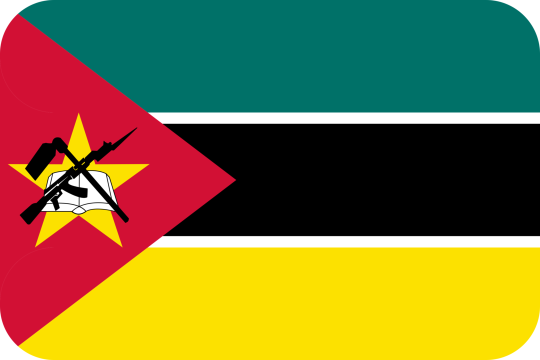 Mozambique flag with rounded corners