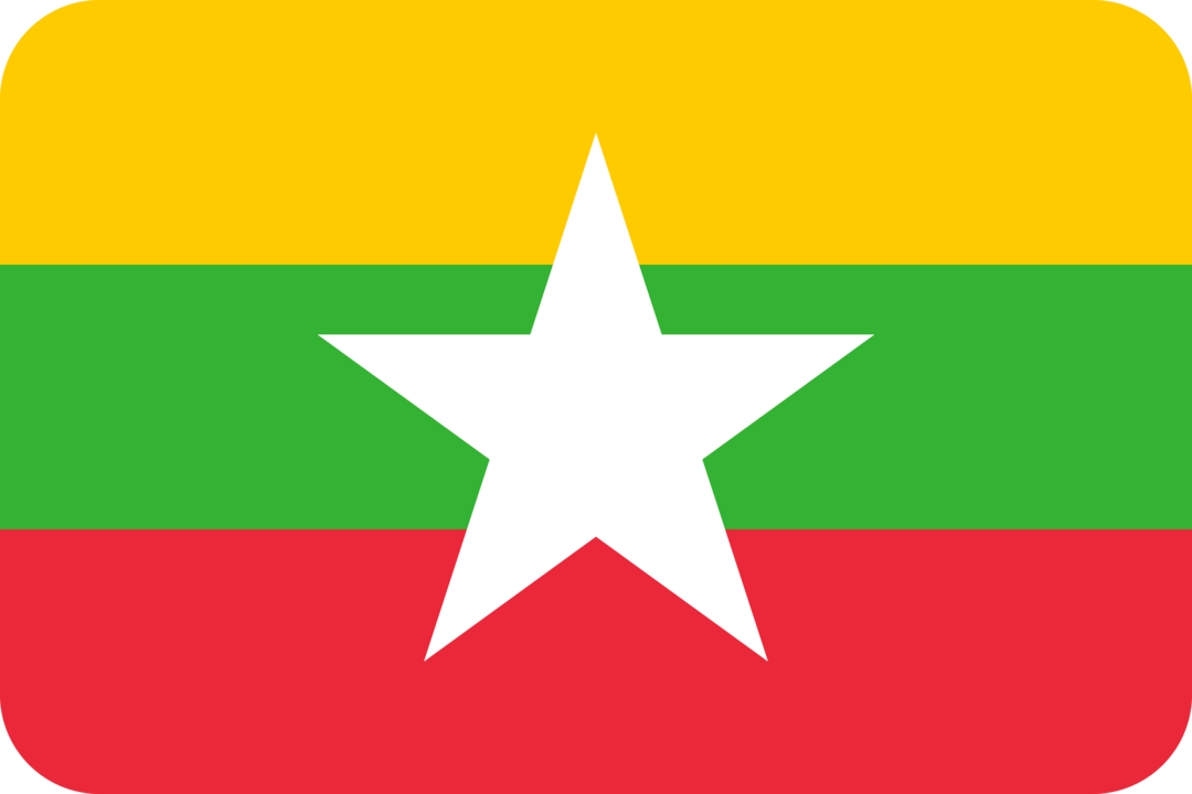 Myanmar flag with rounded corners