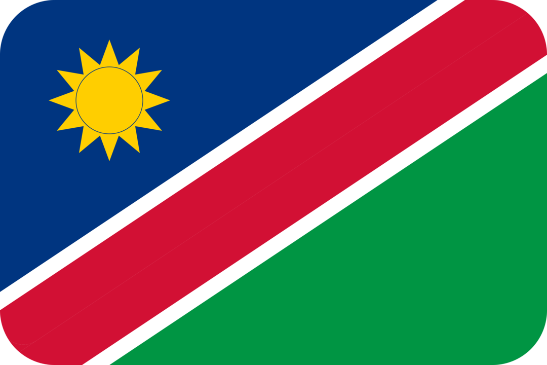 Namibia flag with rounded corners