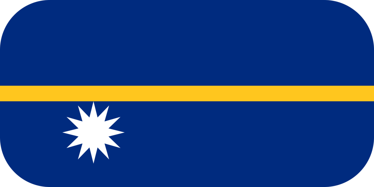 Nauru flag with rounded corners