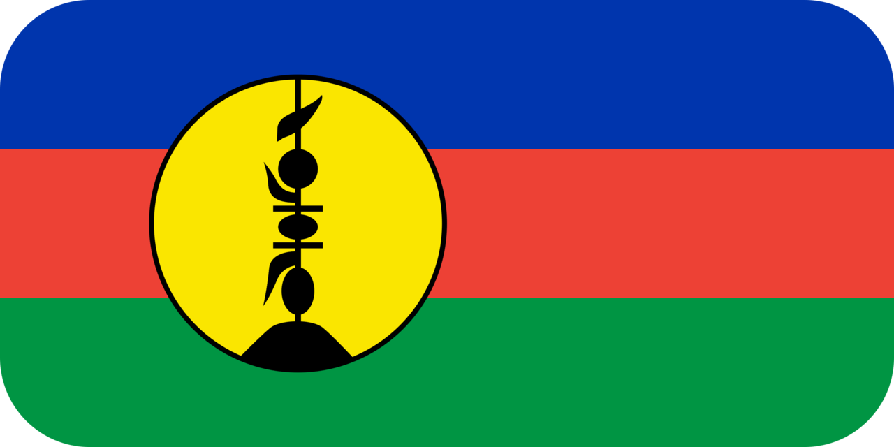 New Caledonia flag with rounded corners