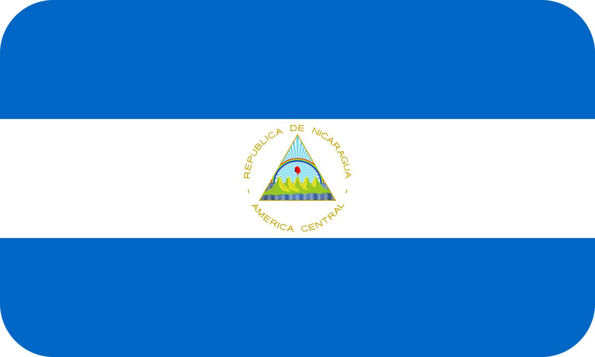Nicaragua flag with rounded corners