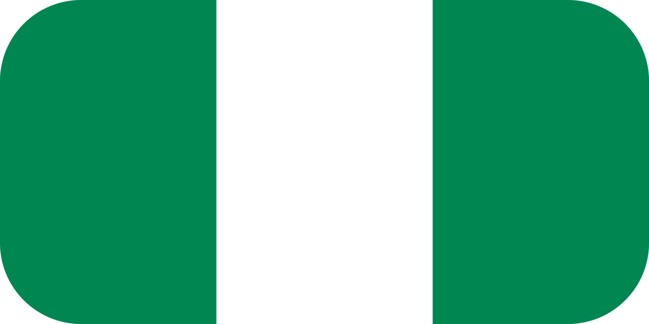 Nigeria flag with rounded corners