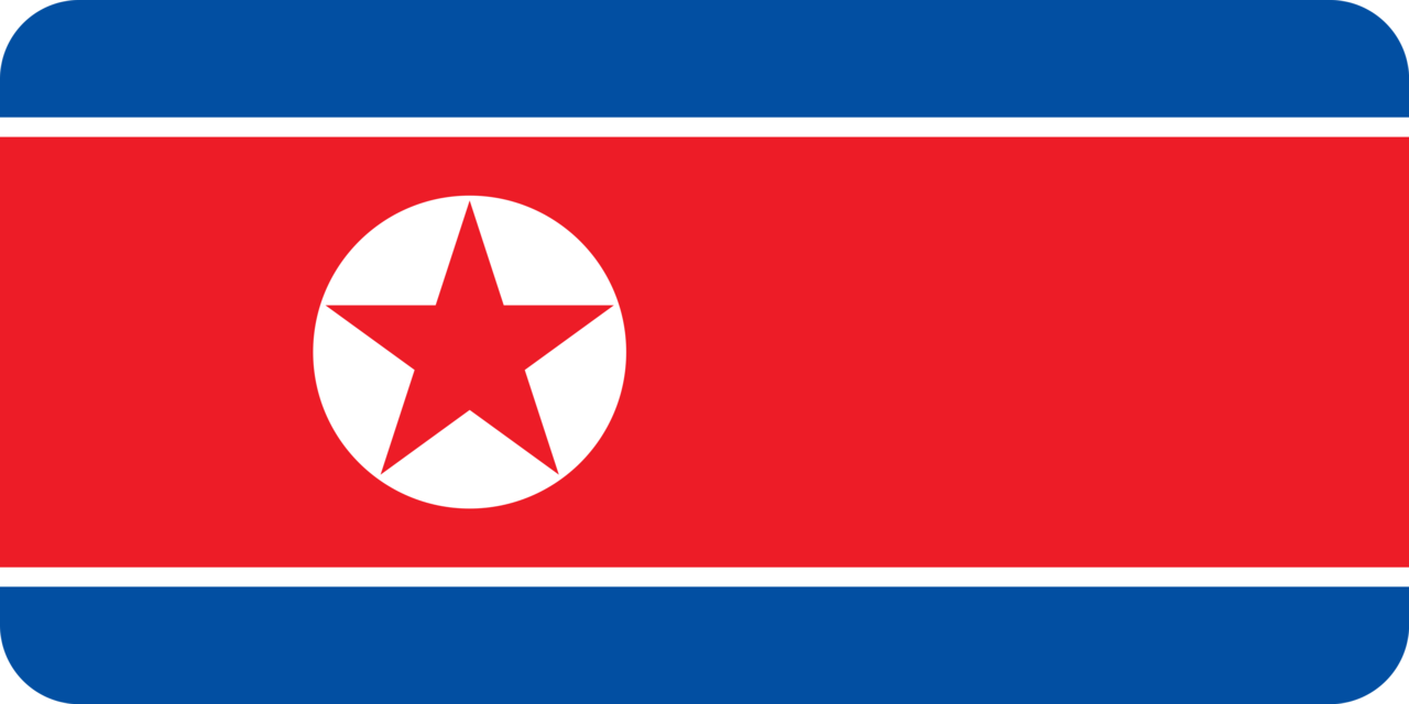North Korea flag with rounded corners