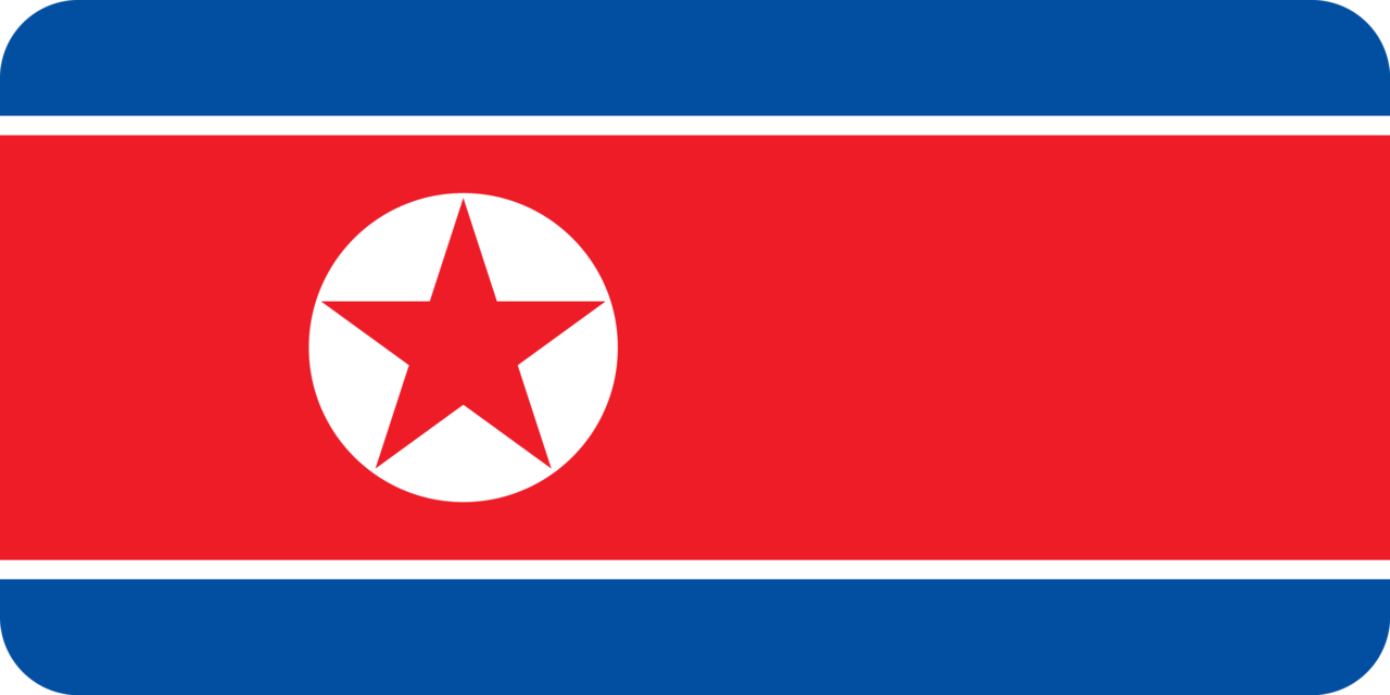 North Korea flag with rounded corners