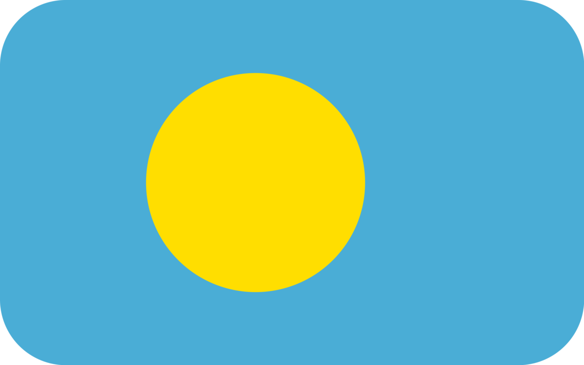 Palau flag with rounded corners