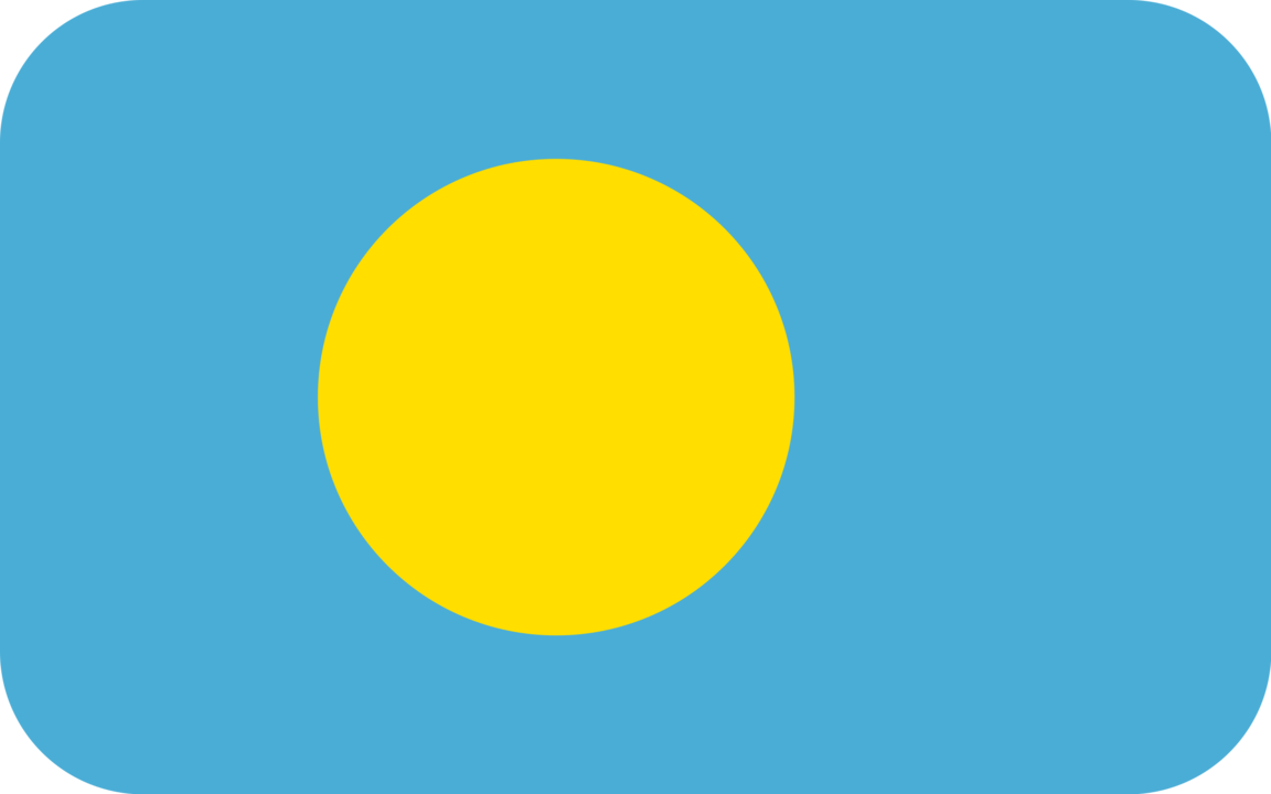 Palau flag with rounded corners