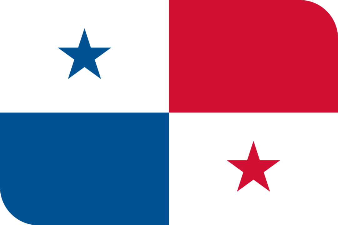 Panama flag with rounded corners