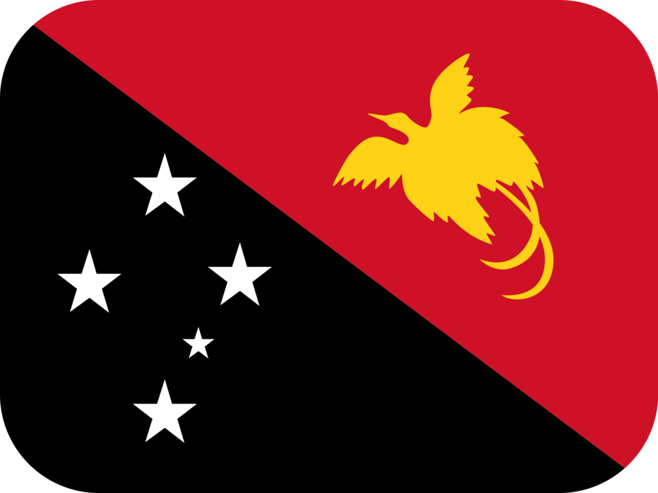 Papua New Guinea flag with rounded corners