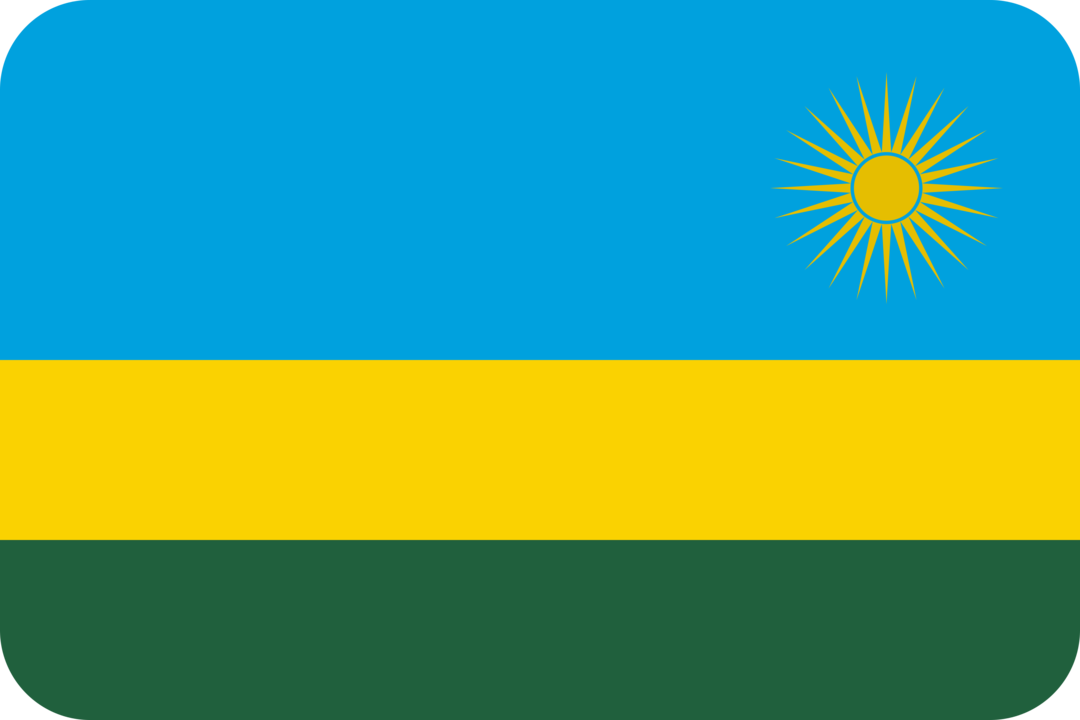 Rwanda flag with rounded corners