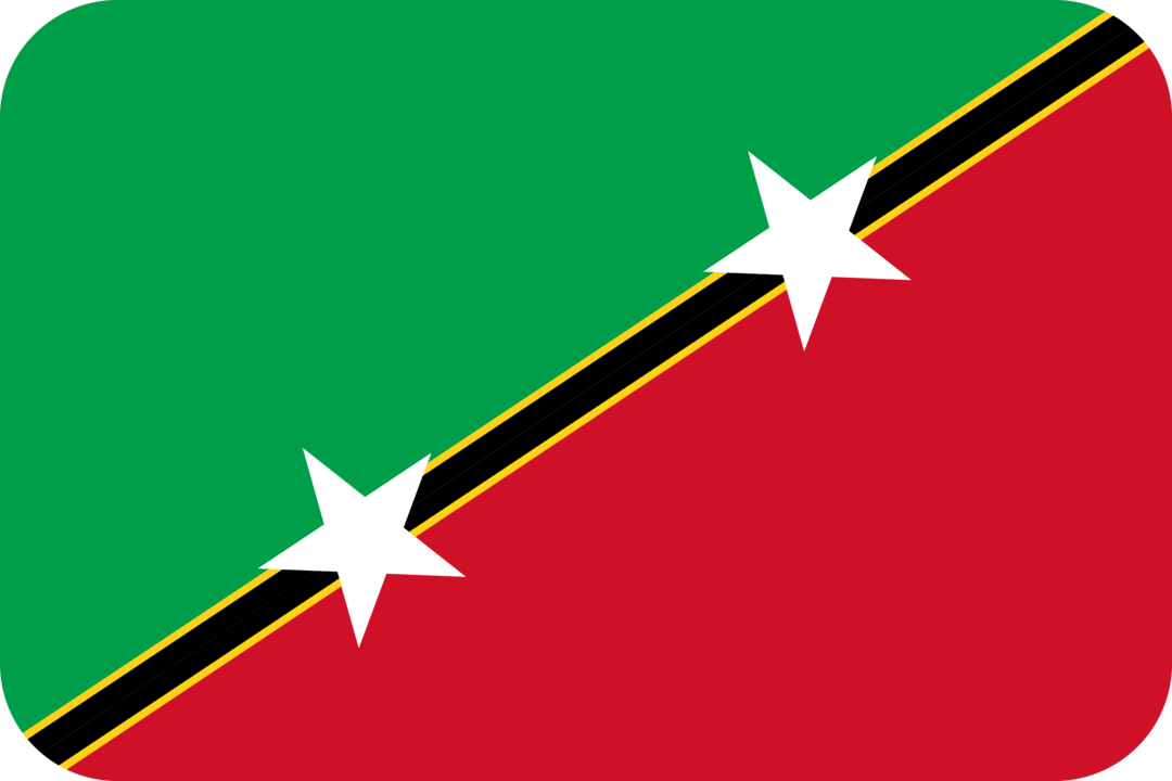 Saint Kitts and Nevis flag with rounded corners