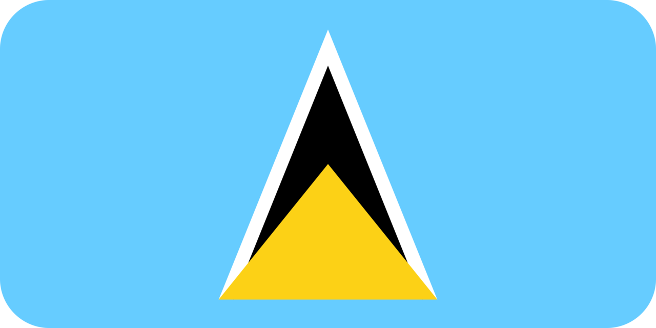 Saint Lucia flag with rounded corners