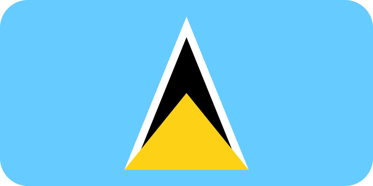 Saint Lucia flag with rounded corners