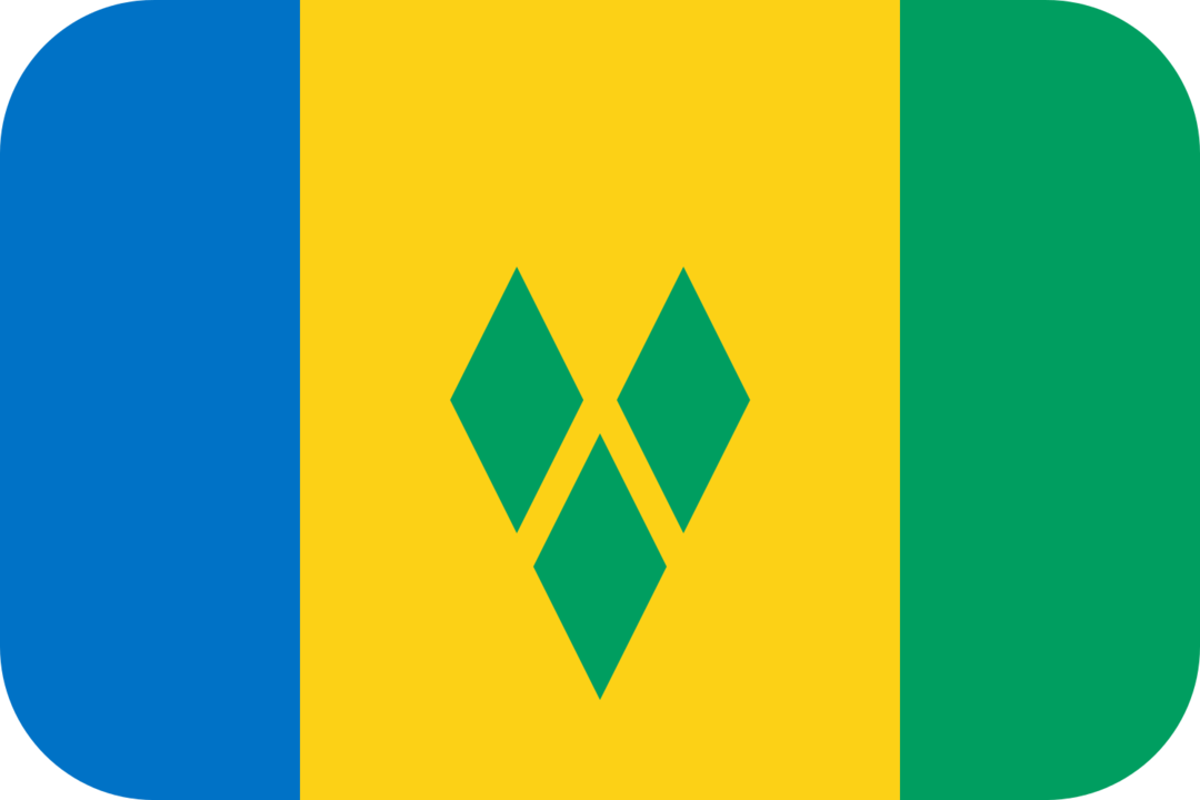 Saint Vincent and the Grenadines flag with rounded corners