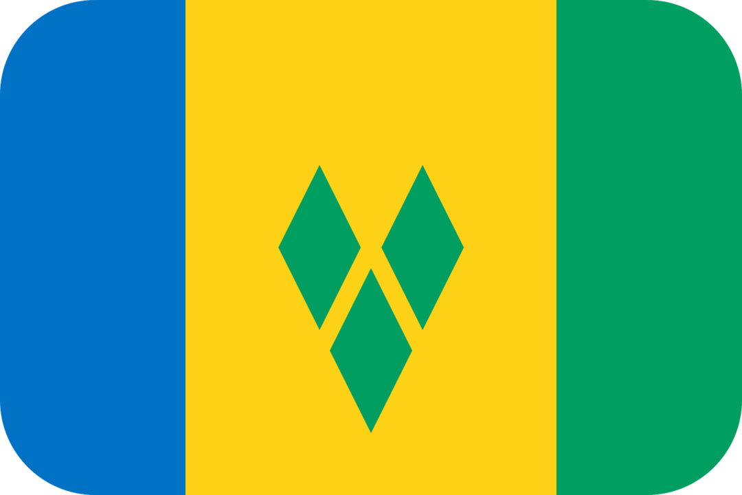 Saint Vincent and the Grenadines flag with rounded corners