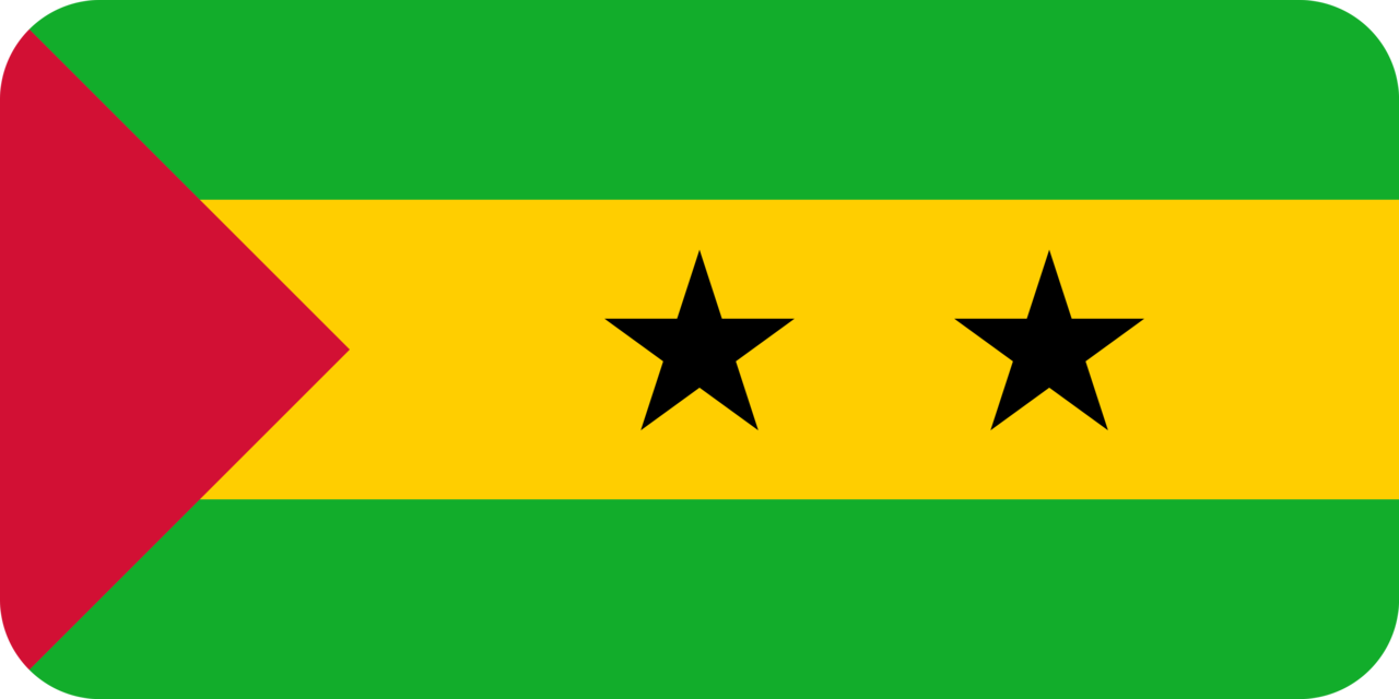 Sao Tome and Principe flag with rounded corners