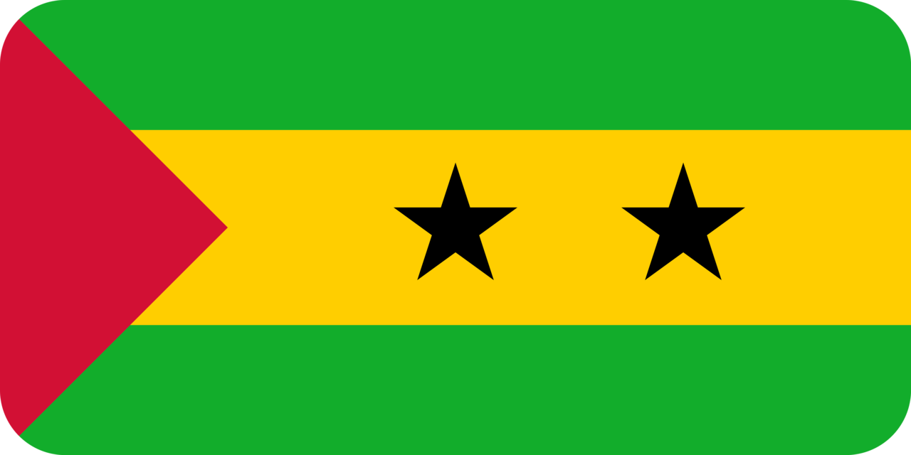 Sao Tome and Principe flag with rounded corners