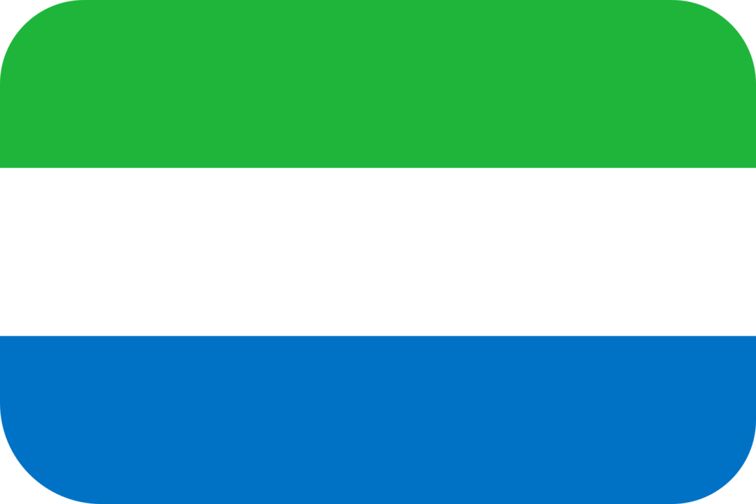 Sierra Leone flag with rounded corners