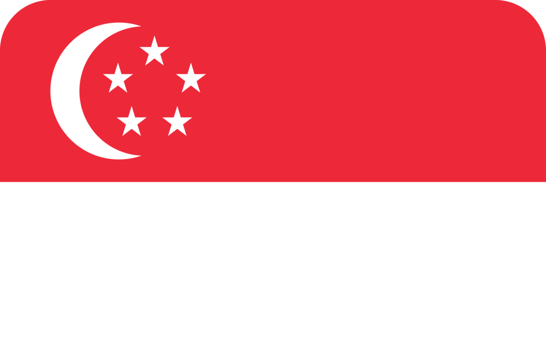 Singapore flag with rounded corners