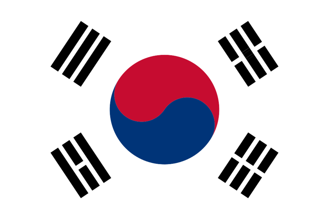 South Korea flag with rounded corners