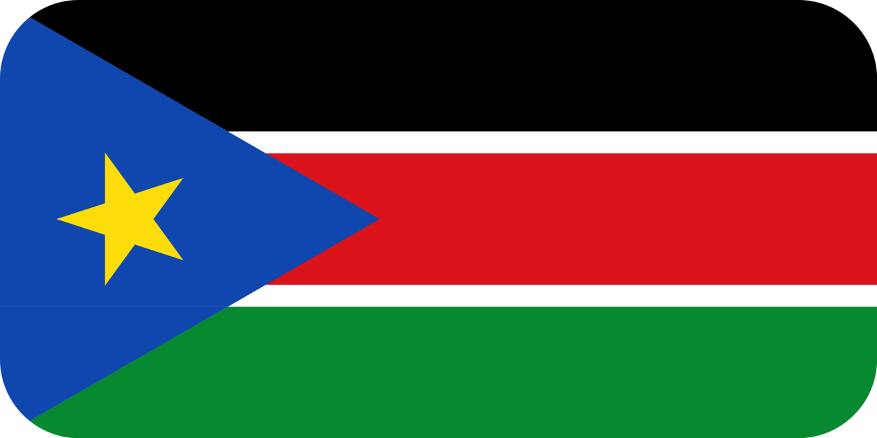 South Sudan flag with rounded corners