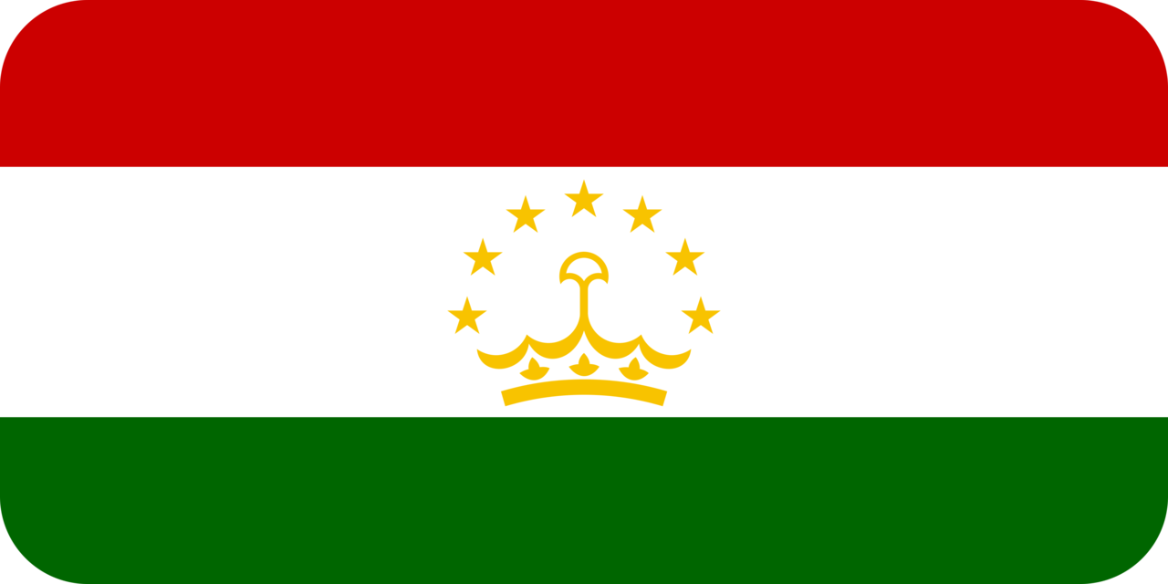 Tajikistan flag with rounded corners