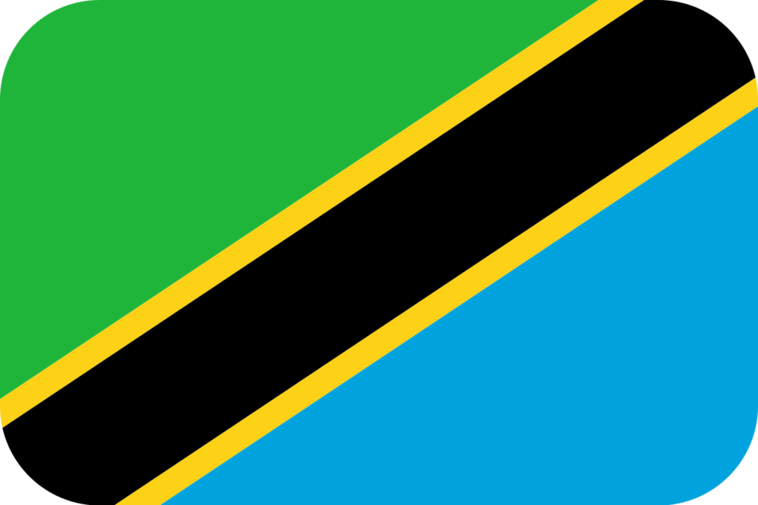 Tanzania flag with rounded corners