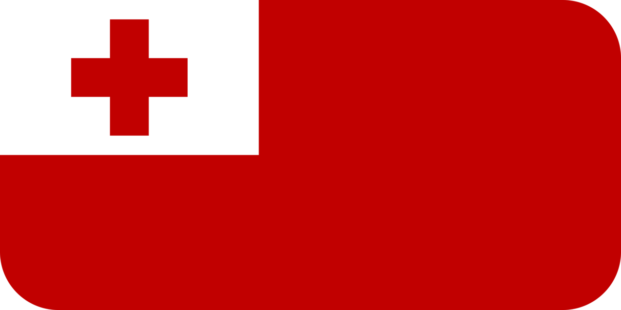 Tonga flag with rounded corners