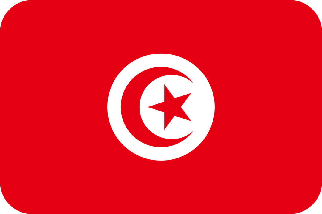 Tunisia flag with rounded corners