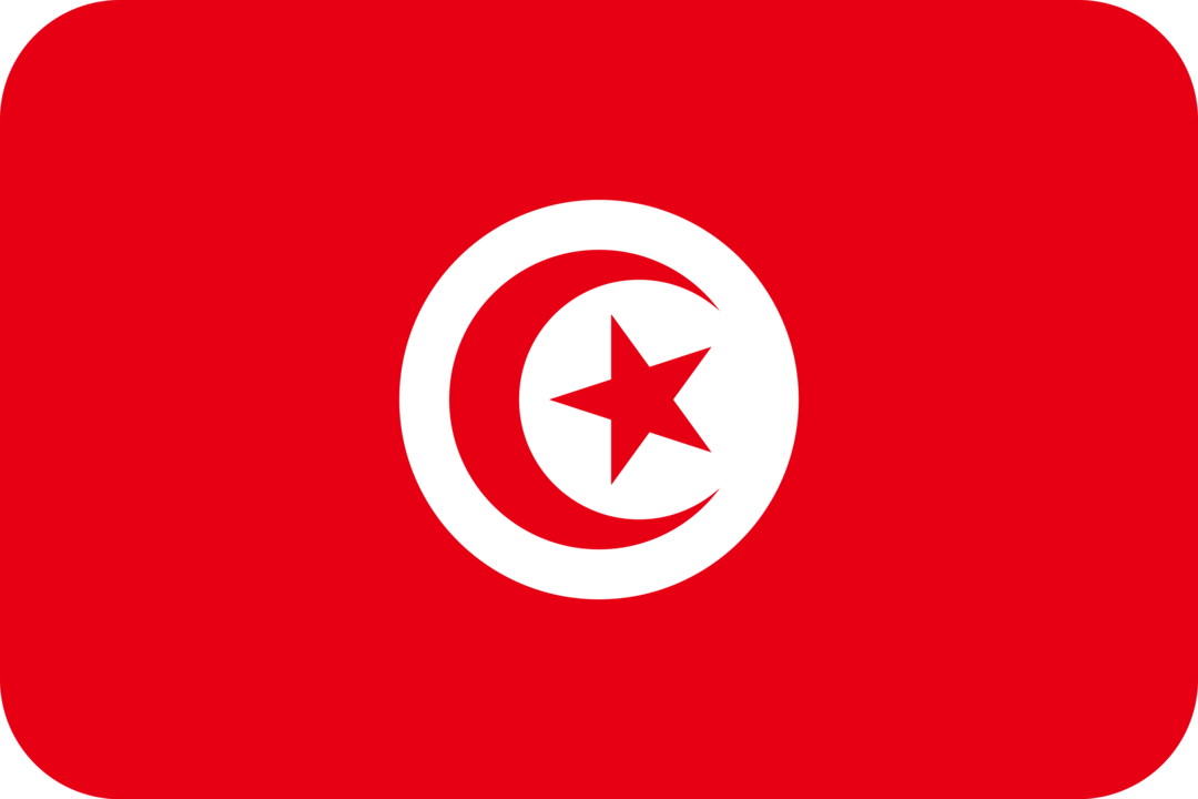 Tunisia flag with rounded corners