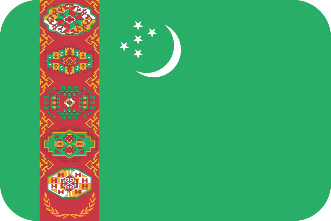 Turkmenistan flag with rounded corners