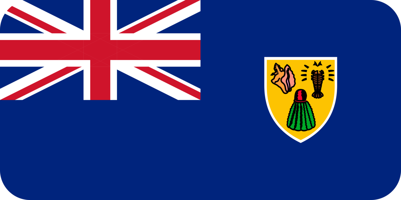 Turks and Caicos Islands flag with rounded corners