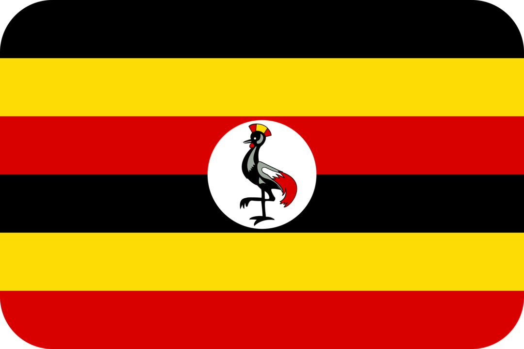 Uganda flag with rounded corners