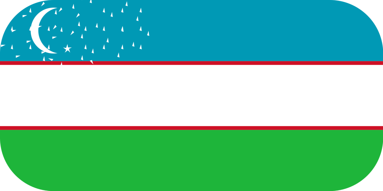 Uzbekistan flag with rounded corners