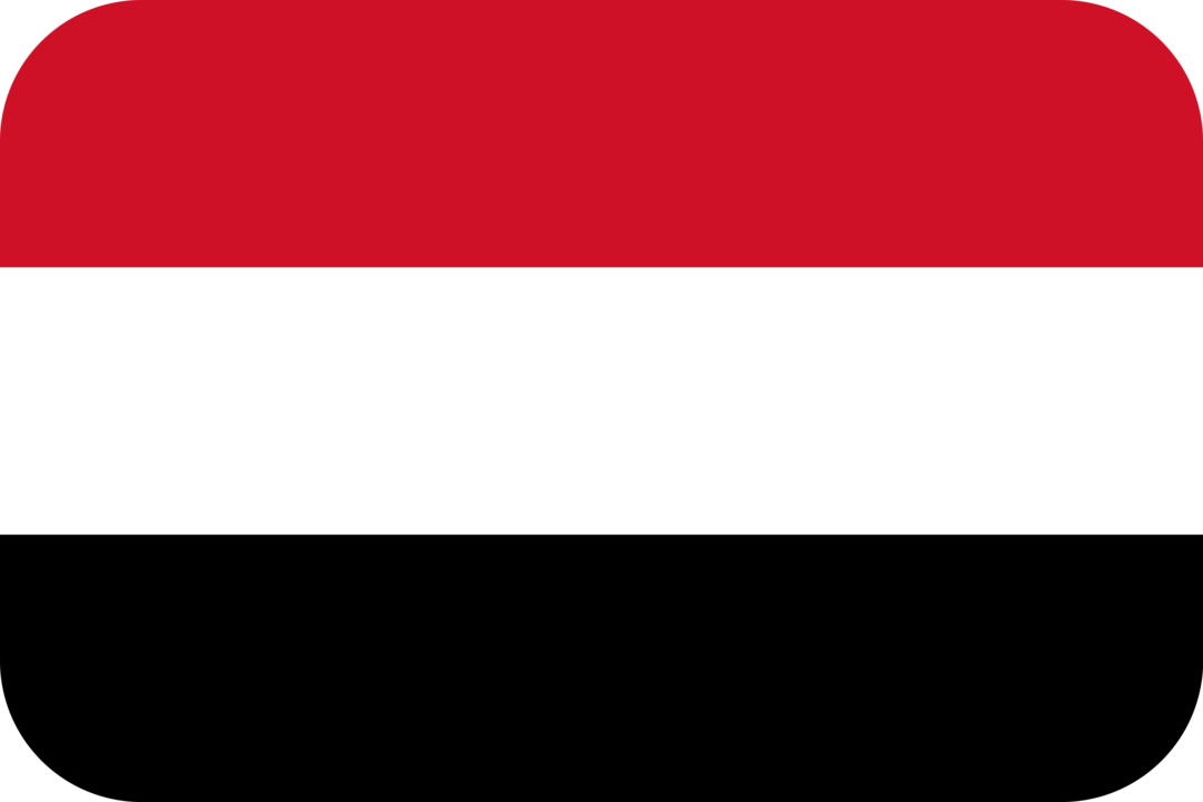 Yemen flag with rounded corners