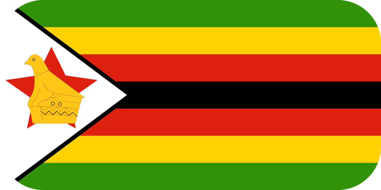 Zimbabwe flag with rounded corners