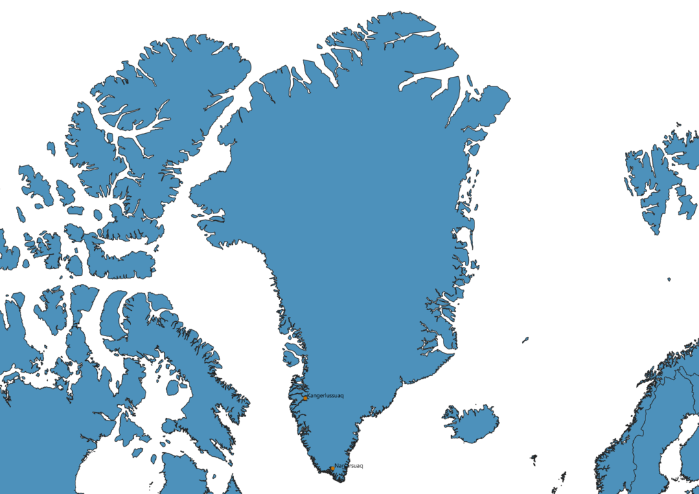 Map of Airports in Greenland