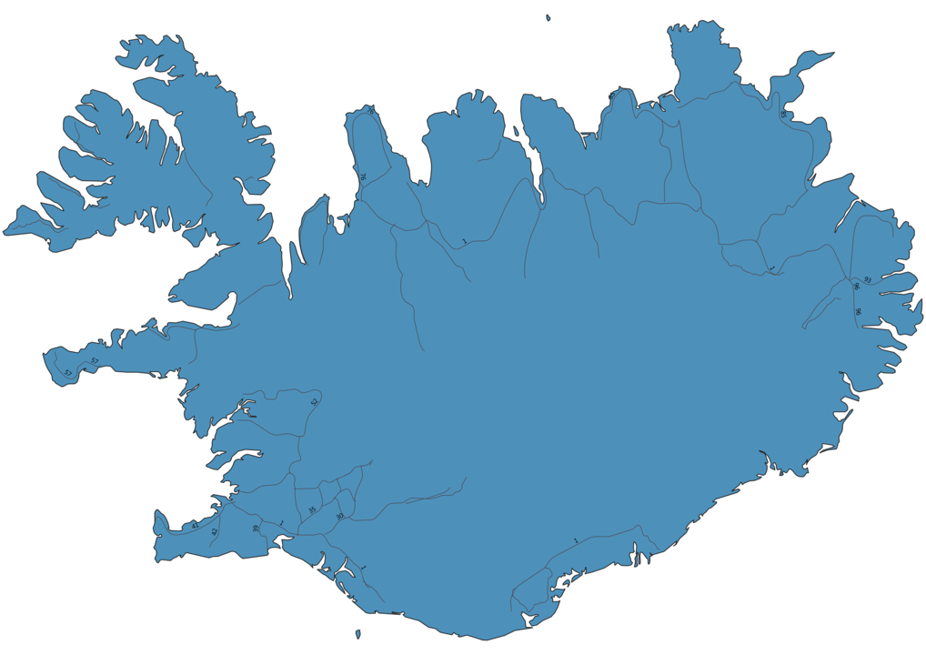 Map of Roads in Iceland