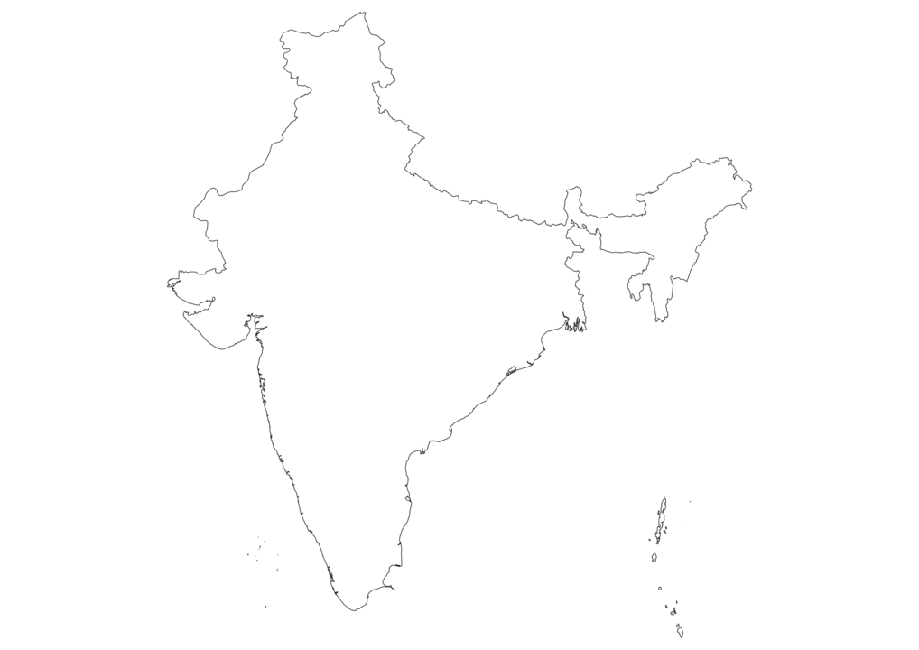 Blank Map Of India Svg Vector Outline Map