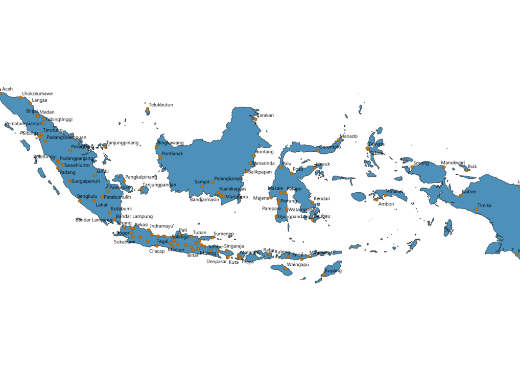 Indonesia Cities Map