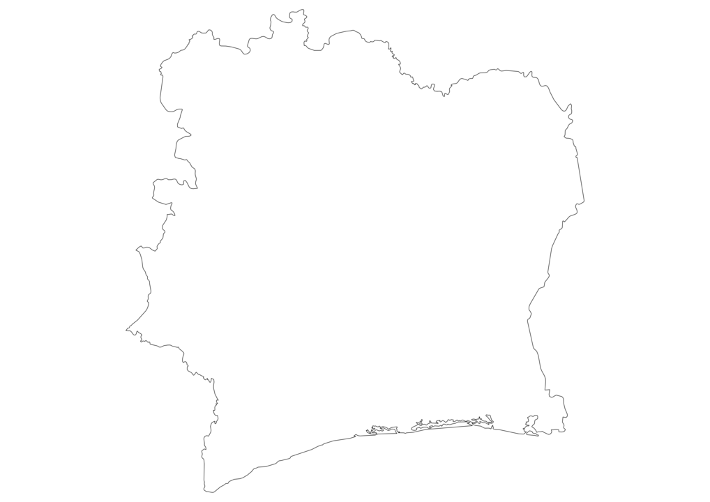 Ivory Coast Outline Map