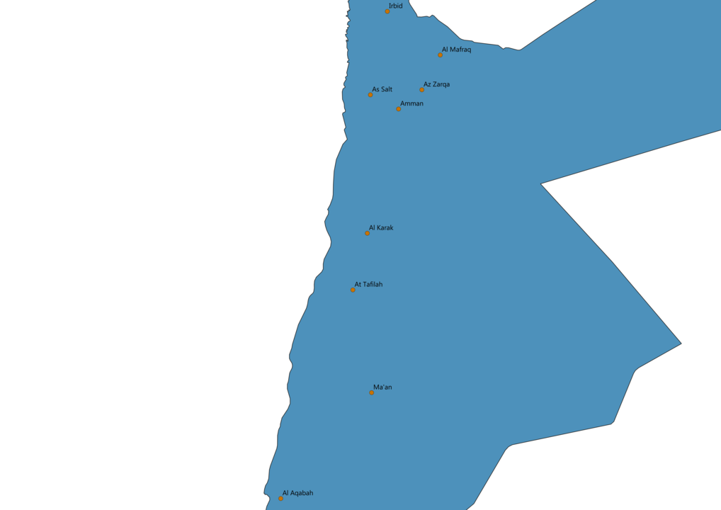 Jordan Cities Map