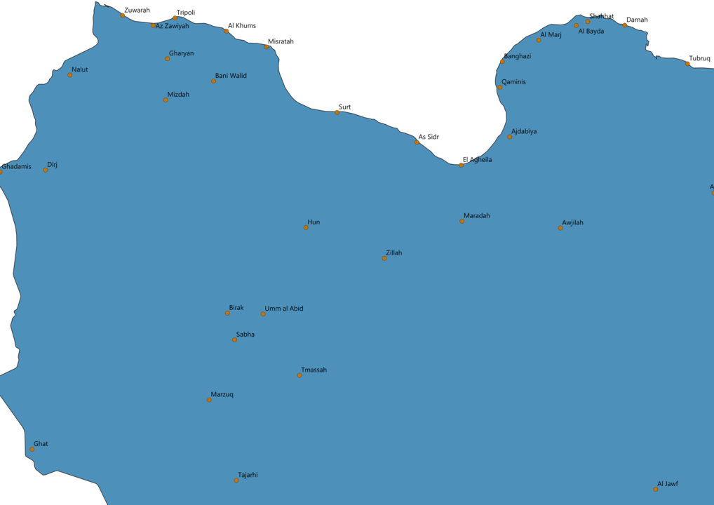 Libya Cities Map