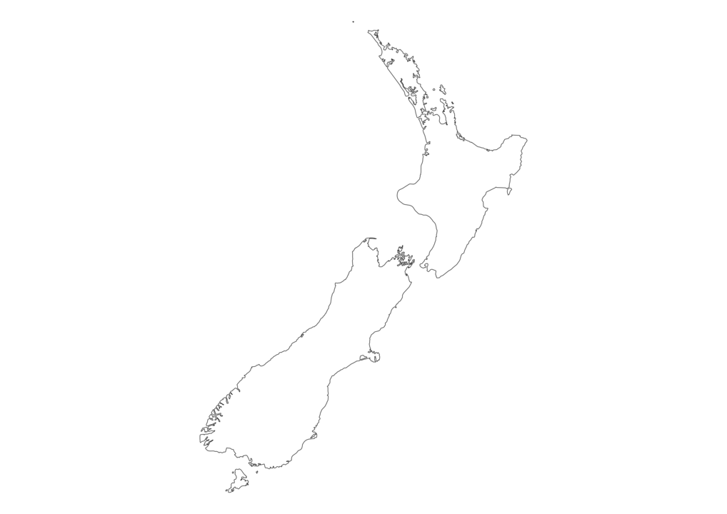 Blank map of New Zealand New Zealand Outline Map