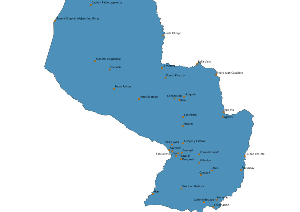 Paraguay Cities Map