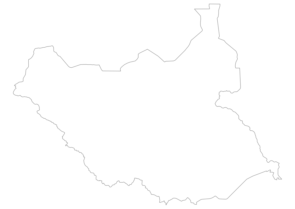 South Sudan Outline Map