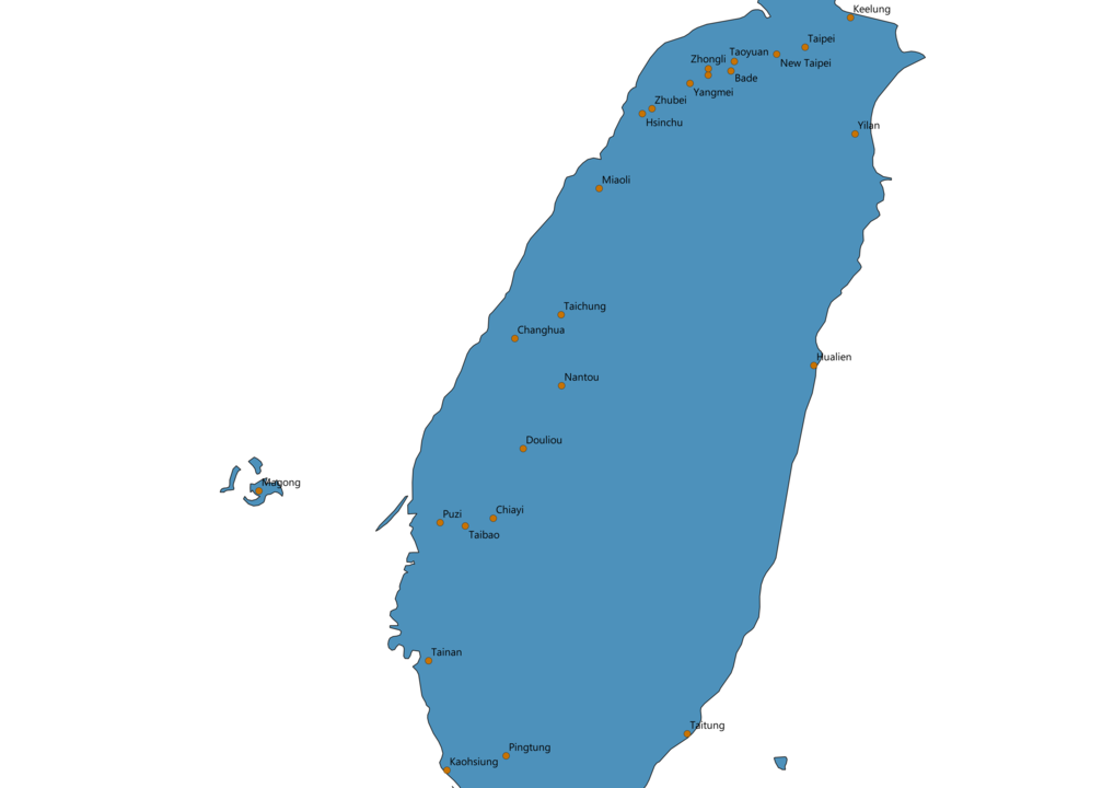 Taiwan Cities Map