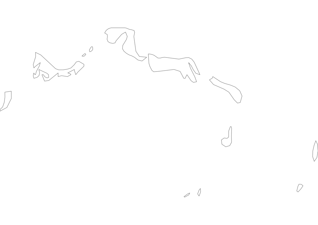 Turks and Caicos Islands Outline Map